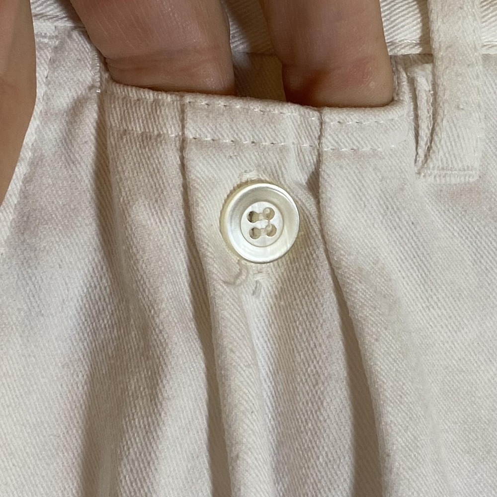 Vintage Browning St Shorts Juniors 9/10 White Pleated Chino High Waist Twill - Picture 10 of 16